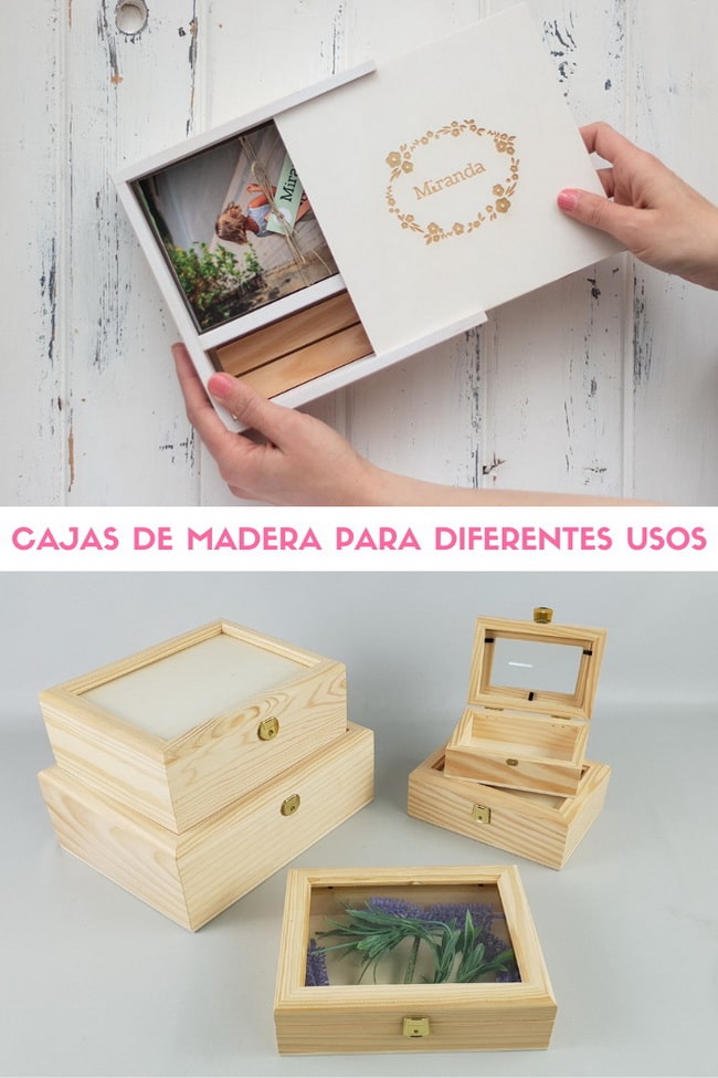 Cajas de madera para diferentes usos. DIYs con cajas de madera.