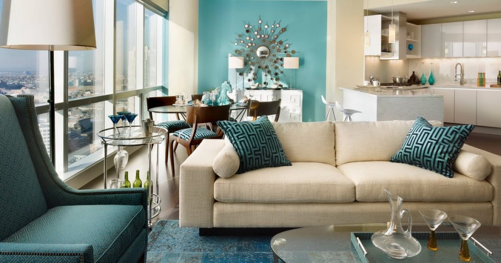 aqua teal living room accessories